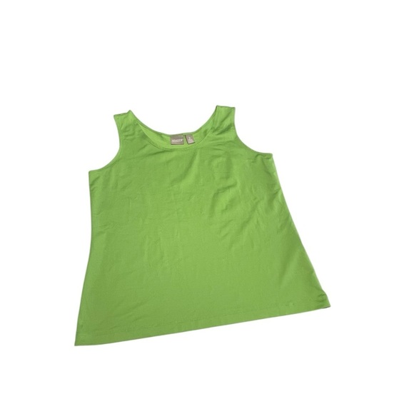 CHICOS Womens Knit Tank TOP Sleeveless Lime GREEN Size 2(L/ 12) - Picture 3 of 8